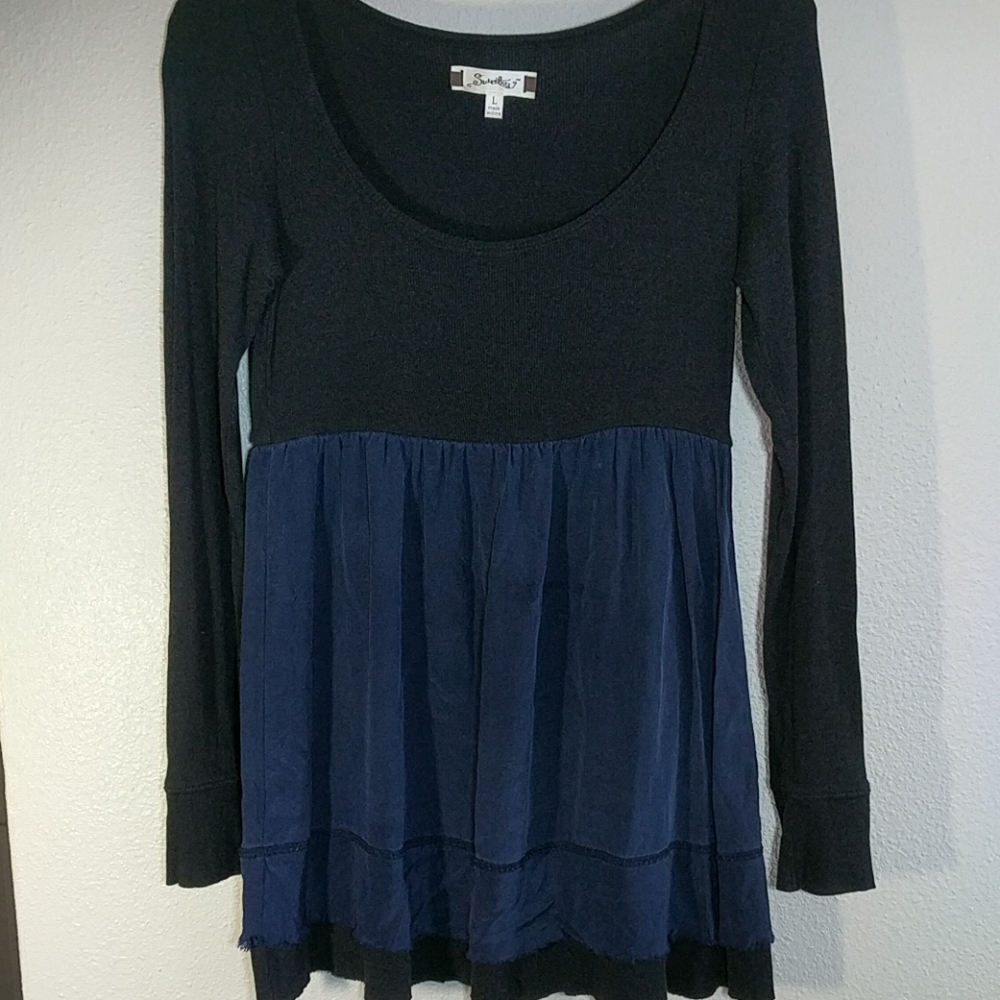 Sweetees Black and Blue Tunic Top Size Large